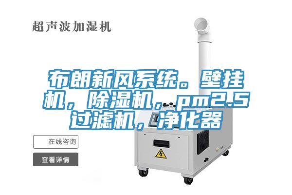 布朗新風系統(tǒng)。壁掛機，除濕機，pm2.5過濾機，凈化器